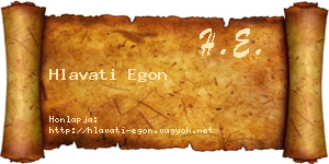 Hlavati Egon névjegykártya